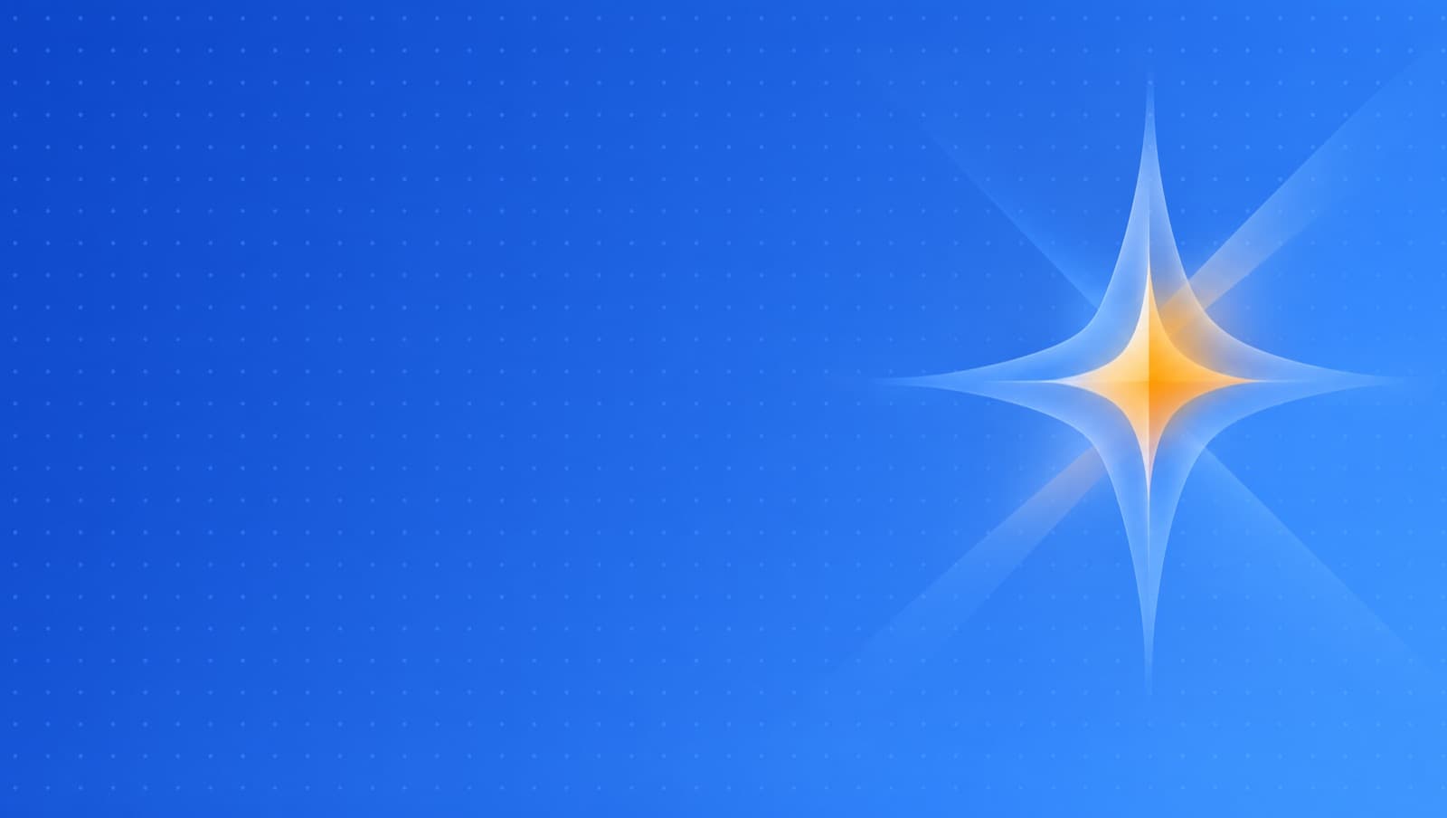 Blue gradient cover with a glowing four-point compass star with an amber center, for GenMB company news